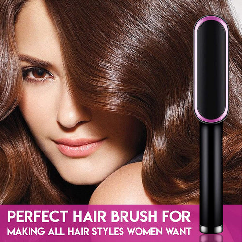 2 in 1 Electric Hair Straightener Curler Heating Styling Comb Straightening Brush - Multicolors 909