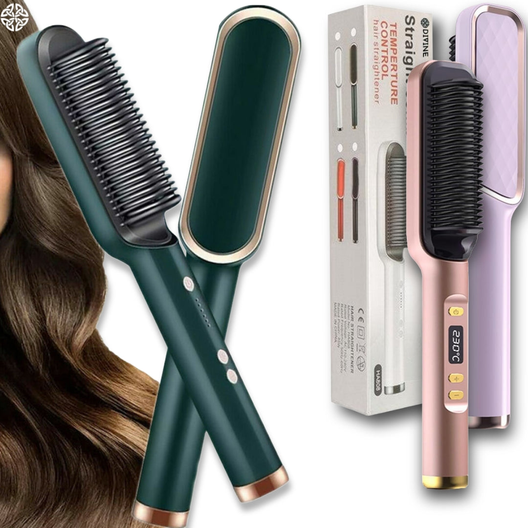 2 in 1 Electric Hair Straightener Curler Heating Styling Comb Straightening Brush - Multicolors 909