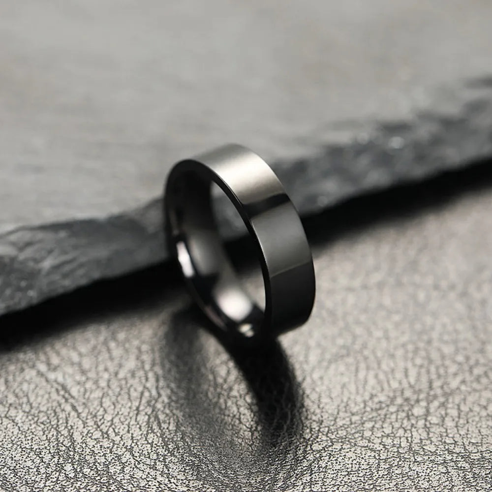 New Fashion Charm Jewelry Ring for Men Women Stainless Steel Black Rings Wedding Engagement High Quality Matte Male Accessory