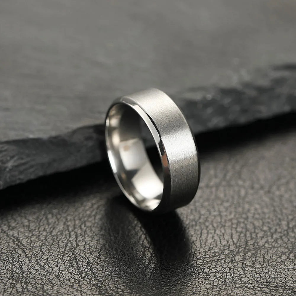 New Fashion Charm Jewelry Ring for Men Women Stainless Steel Black Rings Wedding Engagement High Quality Matte Male Accessory