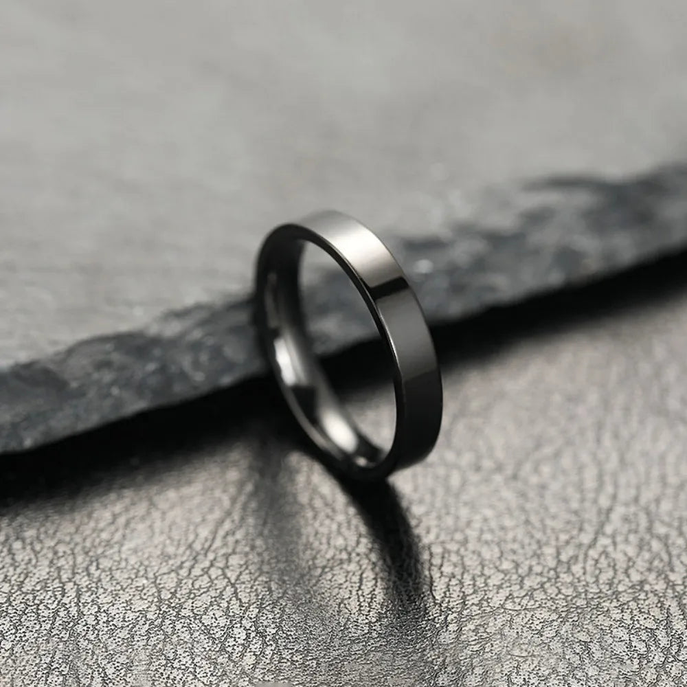 New Fashion Charm Jewelry Ring for Men Women Stainless Steel Black Rings Wedding Engagement High Quality Matte Male Accessory