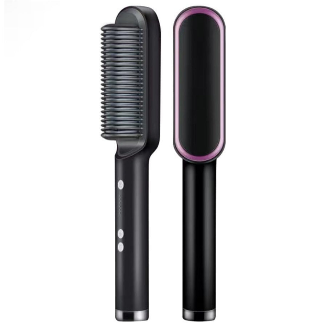 2 in 1 Electric Hair Straightener Curler Heating Styling Comb Straightening Brush - Multicolors 909